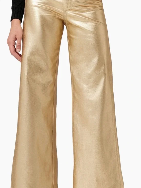 Joe's Jeans Gold Foil High-Rise Wide Ankle Pants - Picture 3 of 5